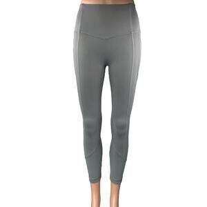 Lululemon Gray Mesh Pocket Yoga Workout Running Athletic Leggings Pants Size 2